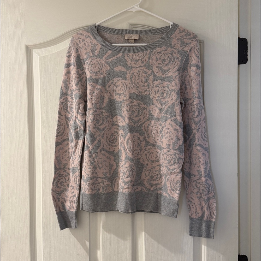 Loft rose sweater medium